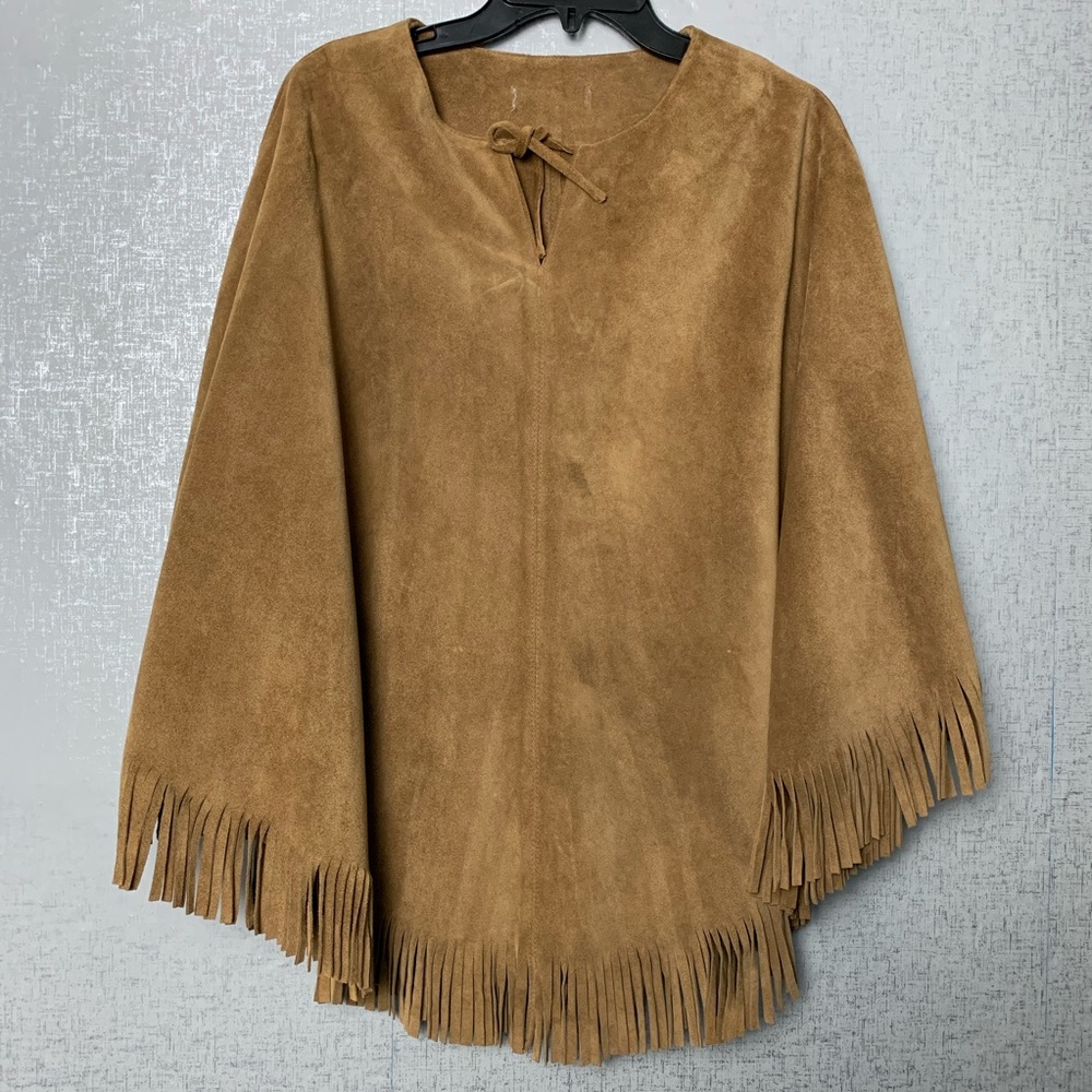 Leather Fringe Poncho